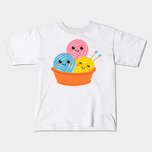 If I'm Sitting I'm Knitting | Kawaii Knitting Kids T-Shirt